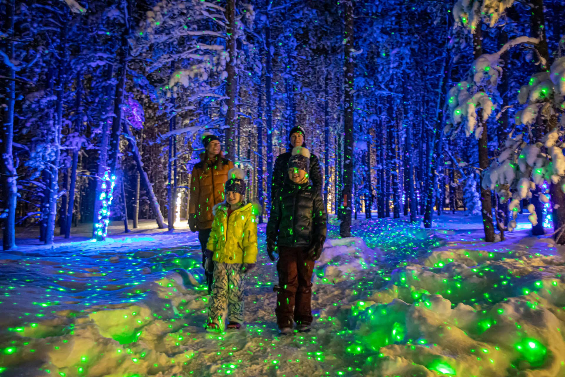 People walking through the Enchanted Forest